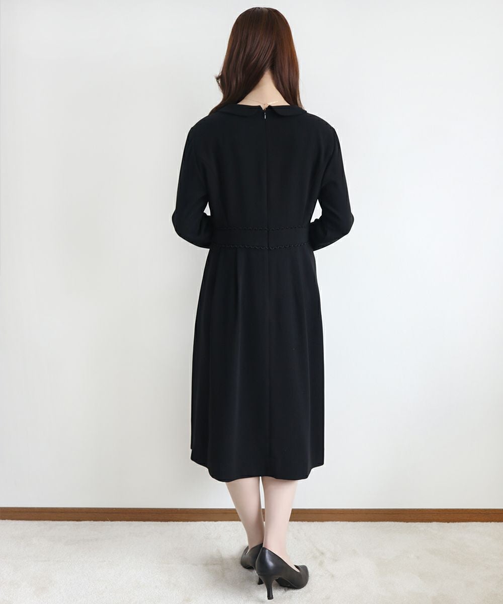 スカラップレース使い丸衿ワンピース【オケージョン】/F i.n.t Black