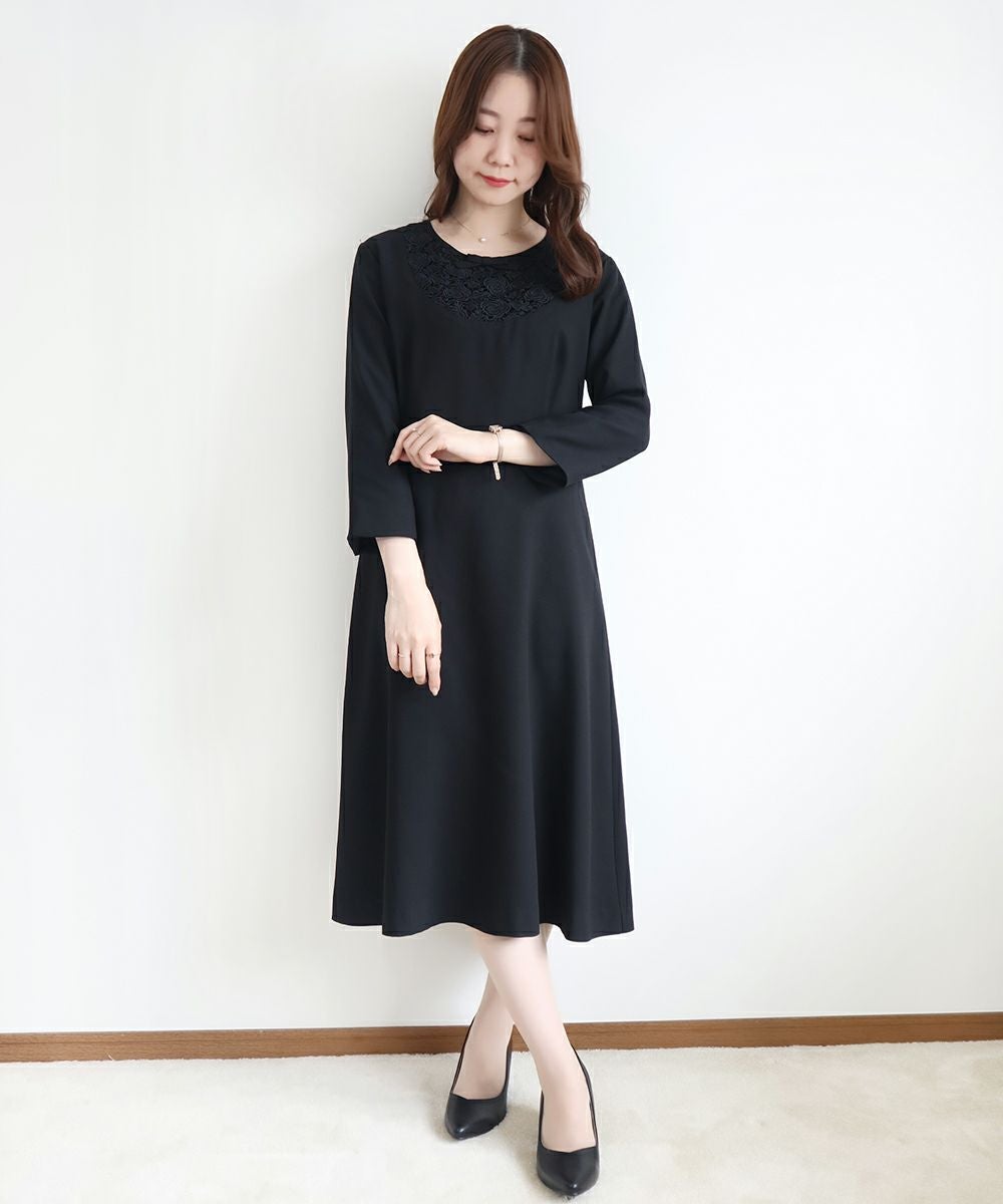 ヨークレース使いワンピース【オケージョン】/F i.n.t Black Formal