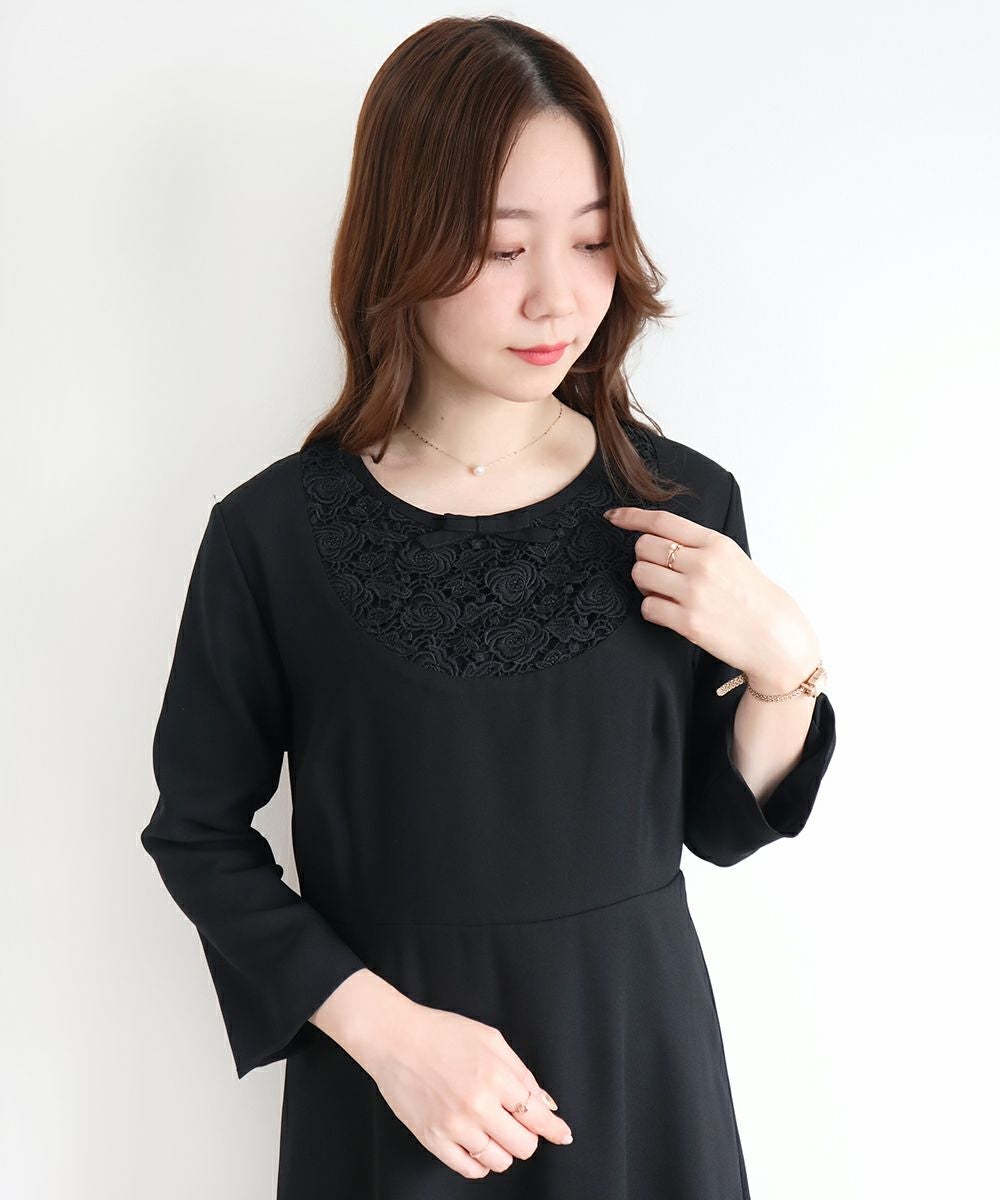 ヨークレース使いワンピース【オケージョン】/F i.n.t Black Formal