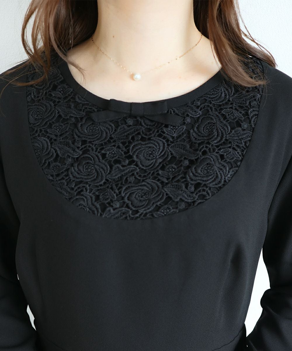ヨークレース使いワンピース【オケージョン】/F i.n.t Black Formal