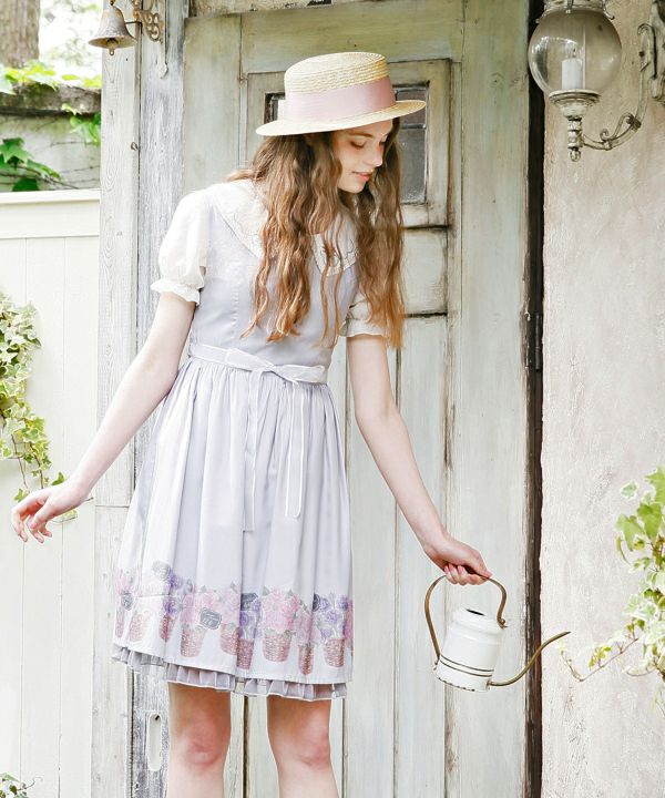 フルリストプリントノースリーブワンピースSet/Roseline by F i.n.t