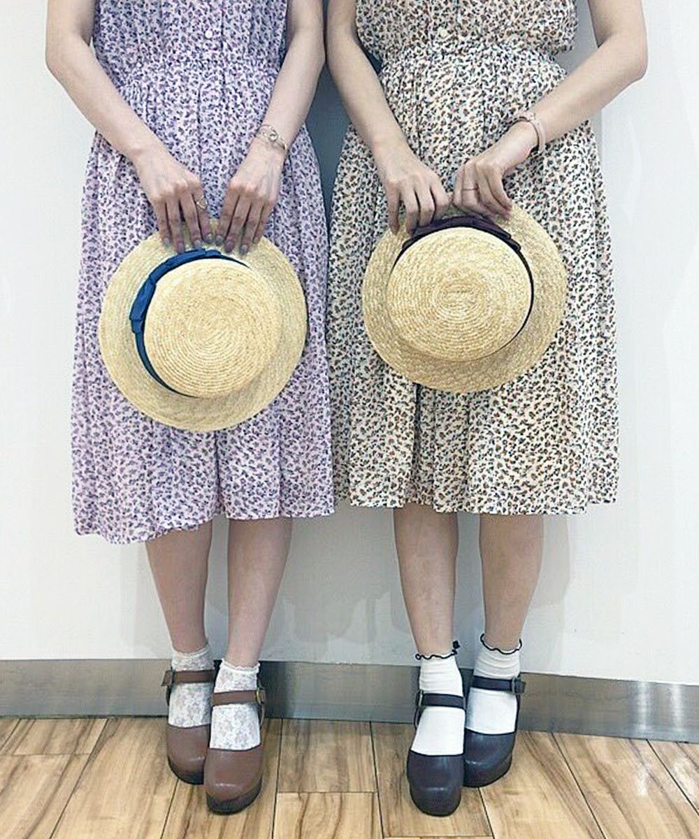 フロントリボン小花柄シフォンワンピース/F i.n.t [30AE02g024] | F