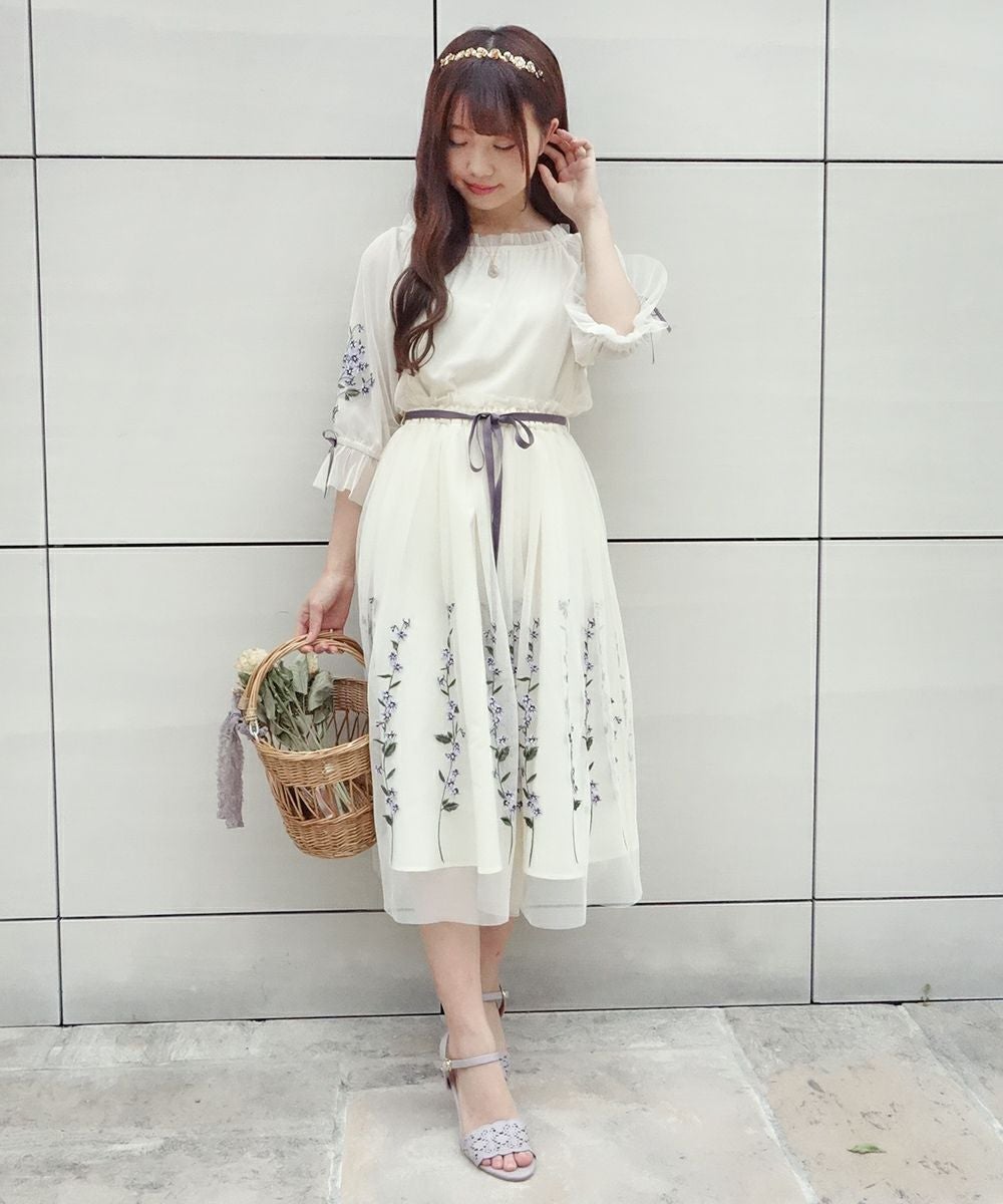 スミレ刺繍チュールブラウス/an another angelus[30BF02h024] | F