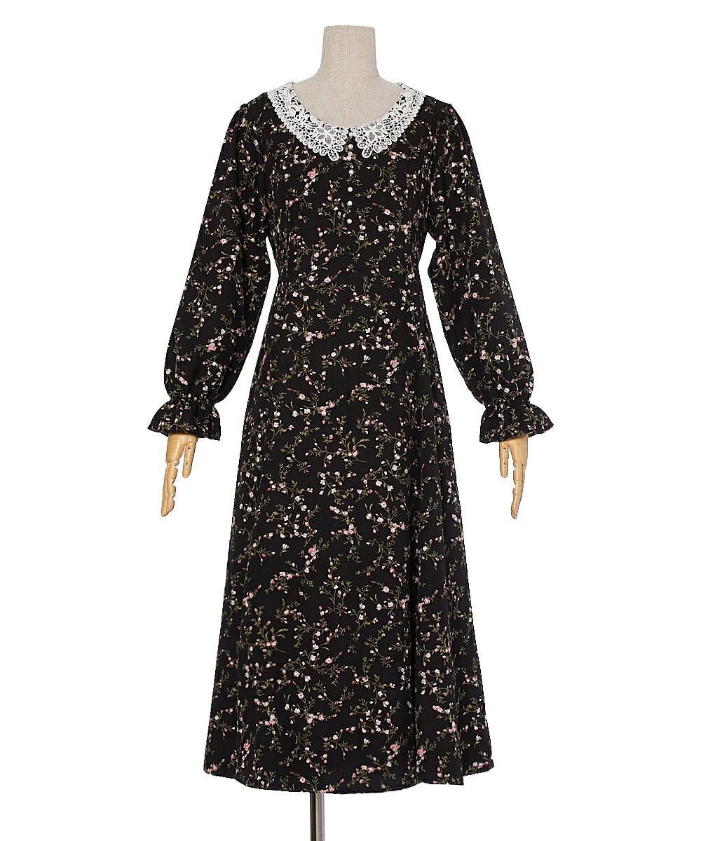 □レース衿花柄ロングワンピース/an another angelus [31BE03g014] | F