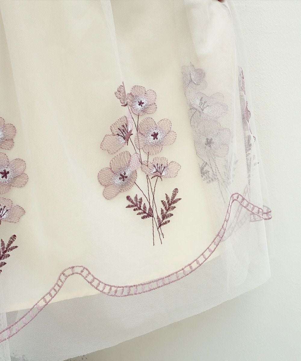 ネモフィラ刺繍チュールスカート/an another angelus [33BG03p002] | F