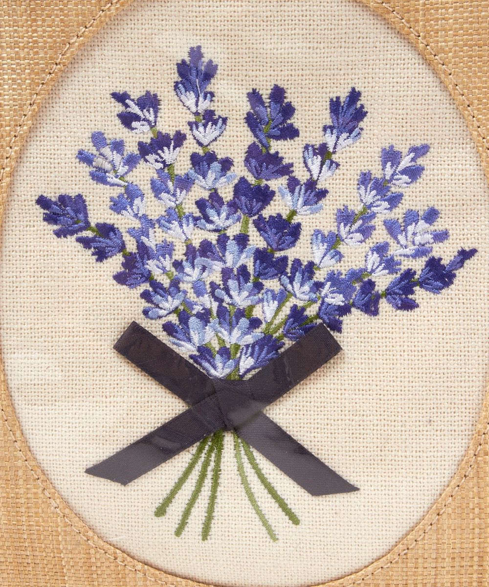 ラベンダー刺繍クリアハンドルバッグ/an another angelus [33BC05a003
