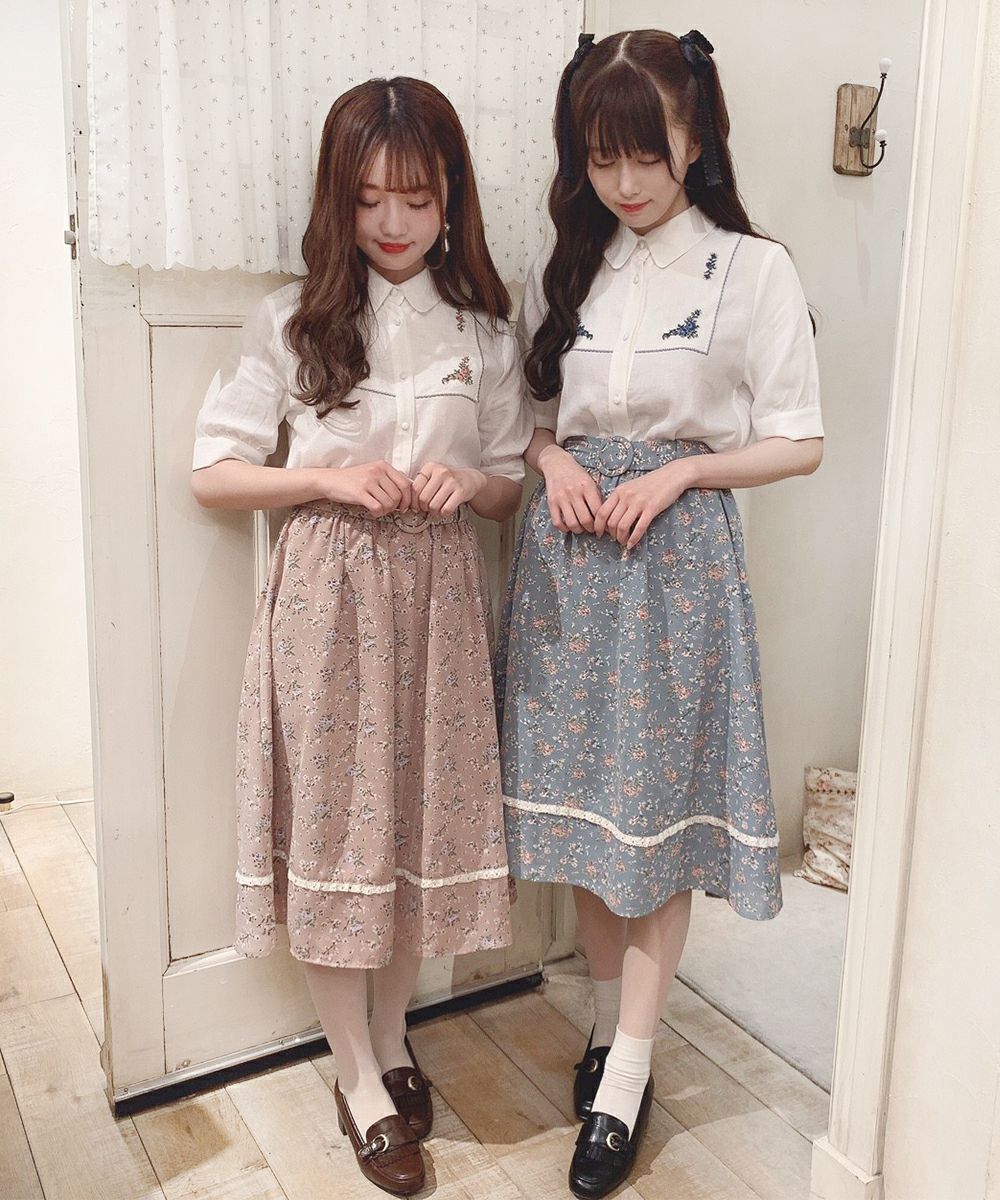 ハンカチクロスステッチ刺繍ブラウス/F i.n.t [33AF02h012] | F i.n.t