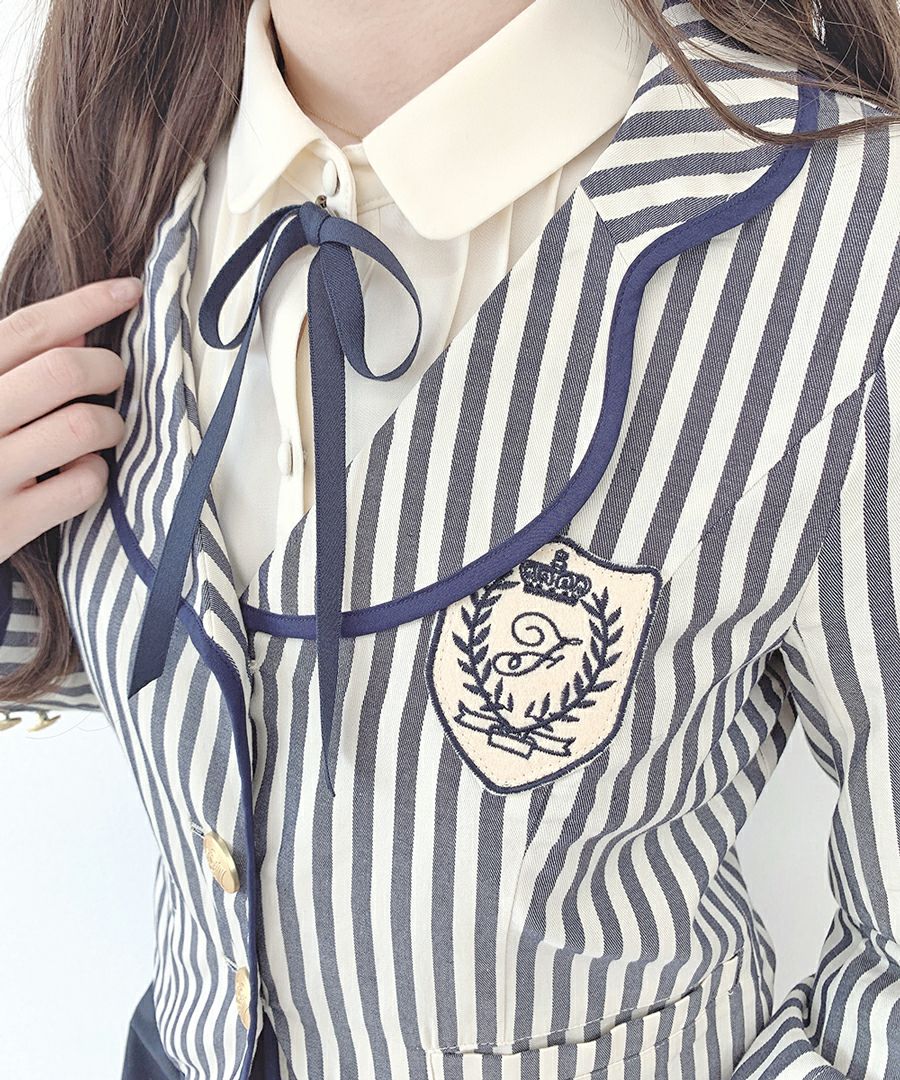 □ワッペン付きストライプジャケット/F i.n.t [0003133200] | F i.n.t