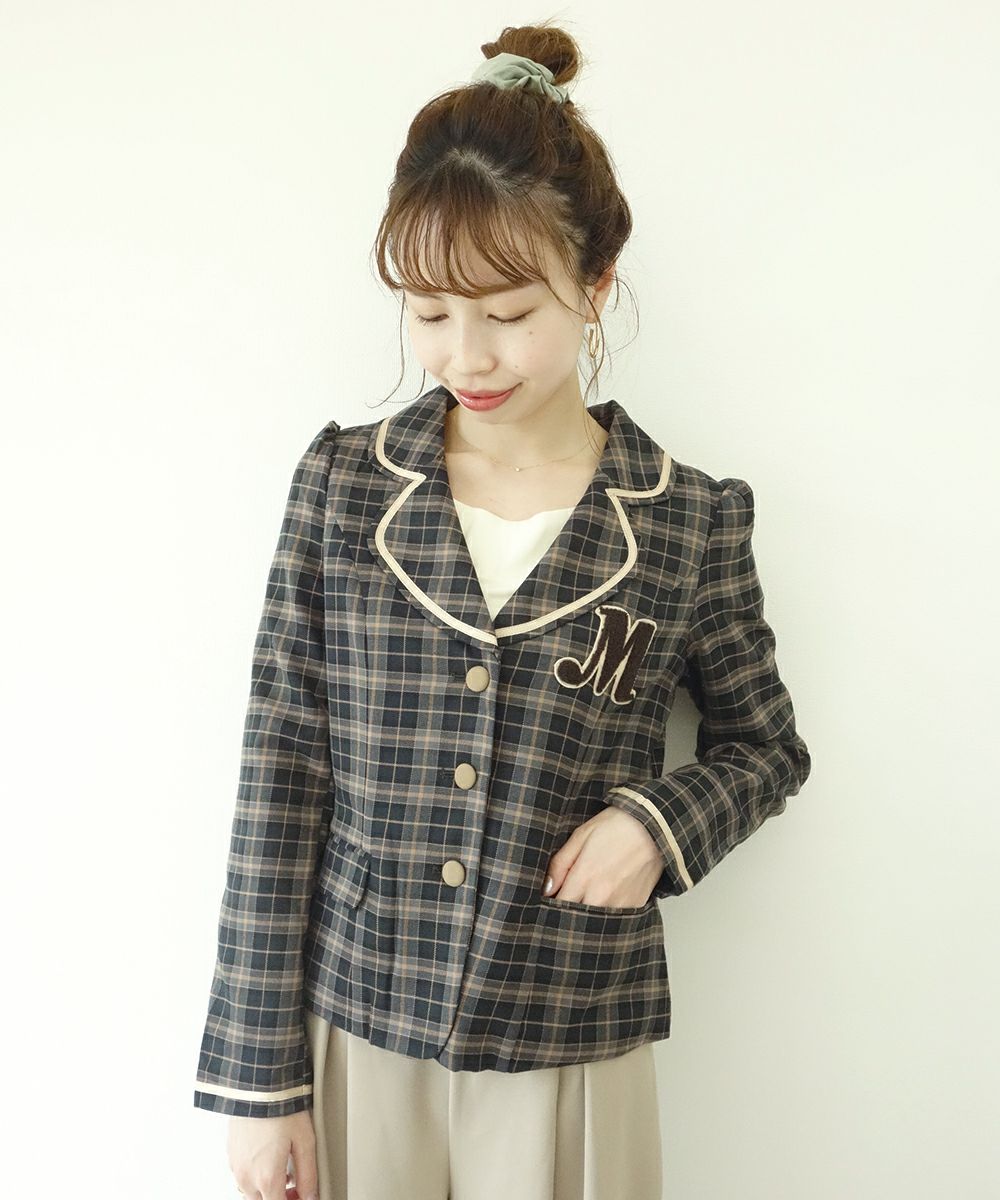 □ワッペン付きチェックジャケット/F i.n.t [0003134300] | F i.n.t