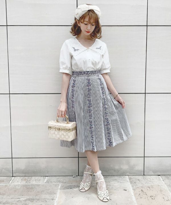 フルーツ刺繍ストライプスカート/F i.n.t [34AG03p016] | F i.n.t公式