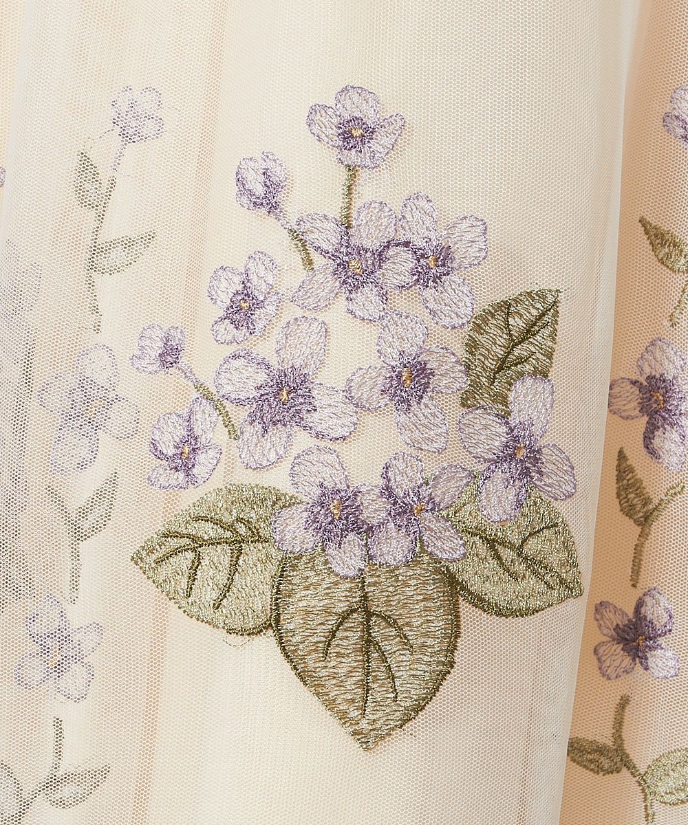 ライラック刺繍チュールスカート/an another angelus [34BG03p016] | F