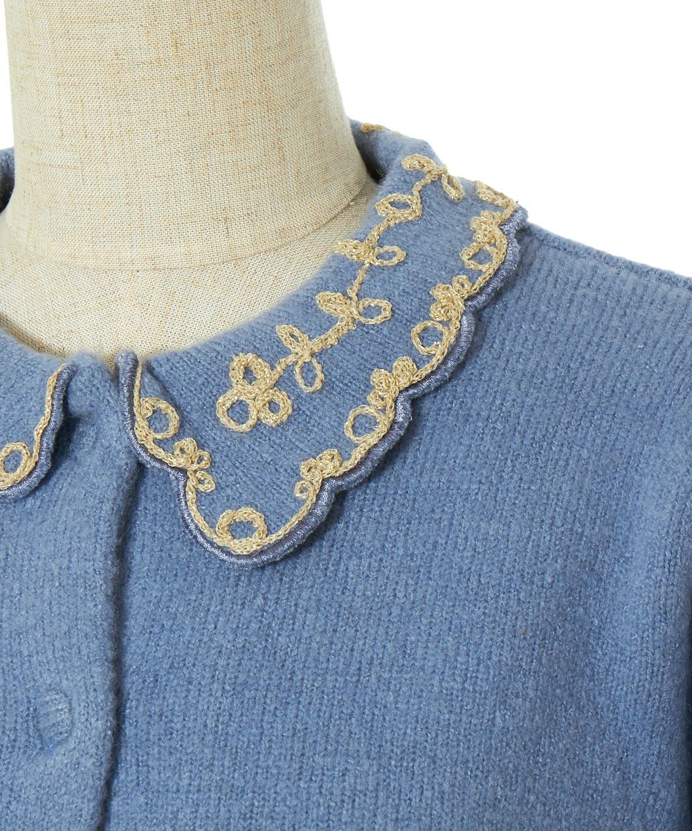 an another angelus ラメ刺繍スカラップ衿ニットカーディガン ラメ刺繍スカラップ衿ニットカーディガン/an another angelus Limited