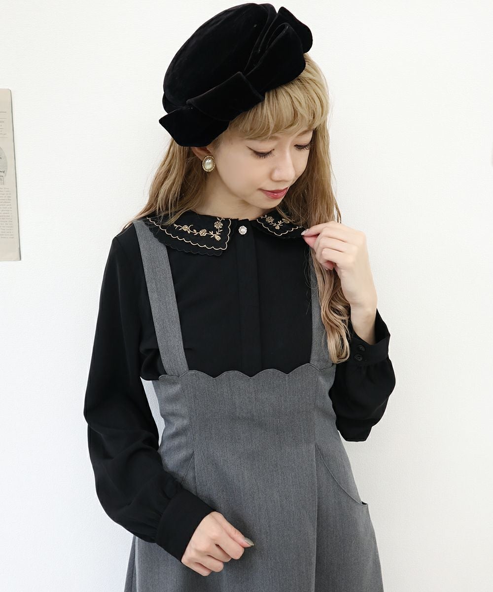 サスペンダー付きスカラップハイウエストスカート/F i.n.t [35AG05n005