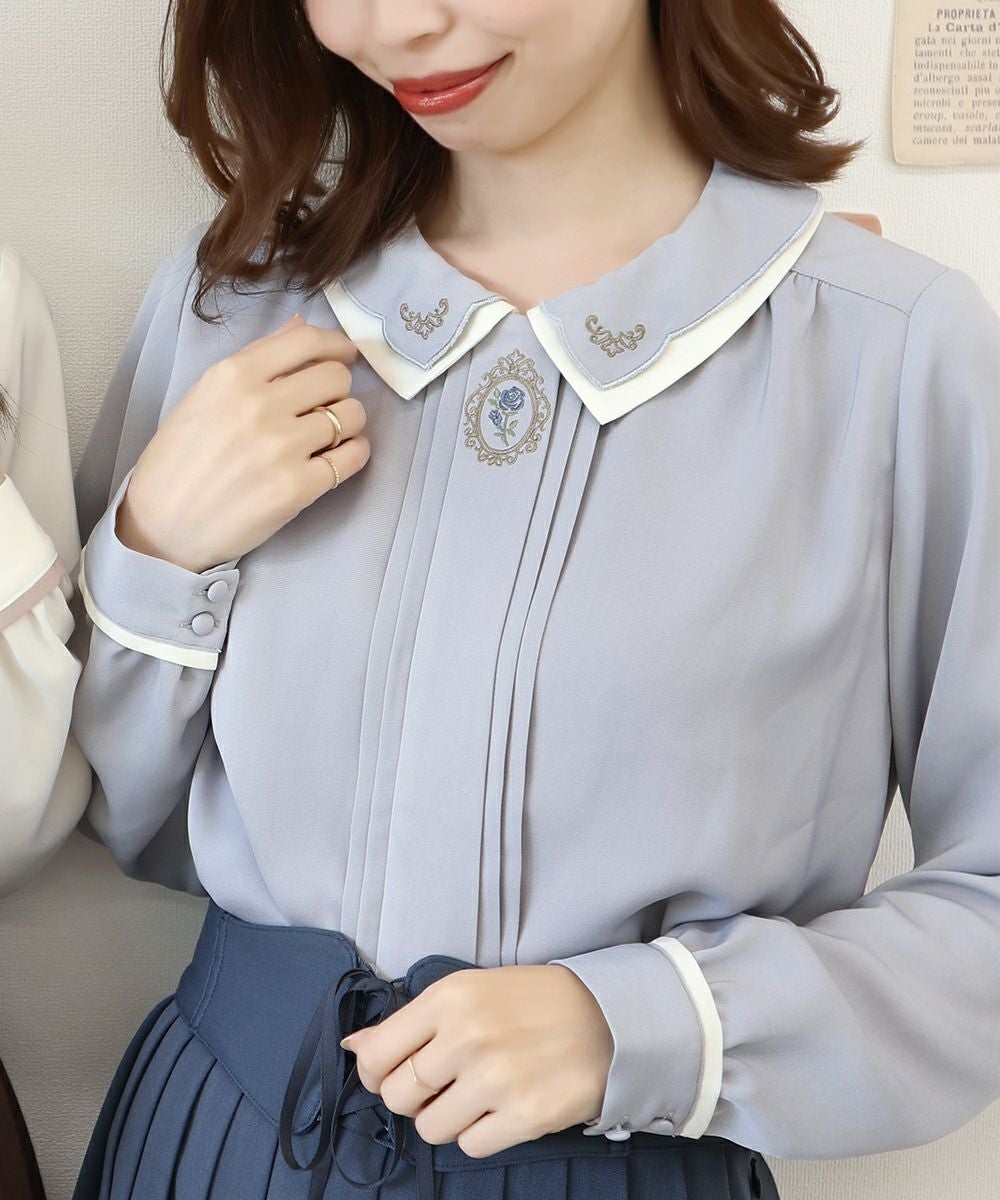 レリーフローズ刺繍ダブルカラーブラウス/F i.n.t [36AF02j015] | F