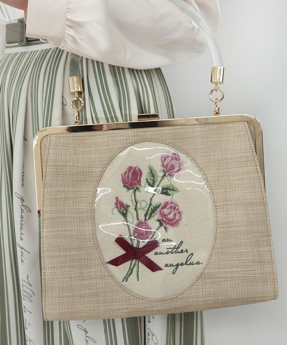ローズ刺繍クリアハンドルバッグ/an another angelus [37BC05a003] | F