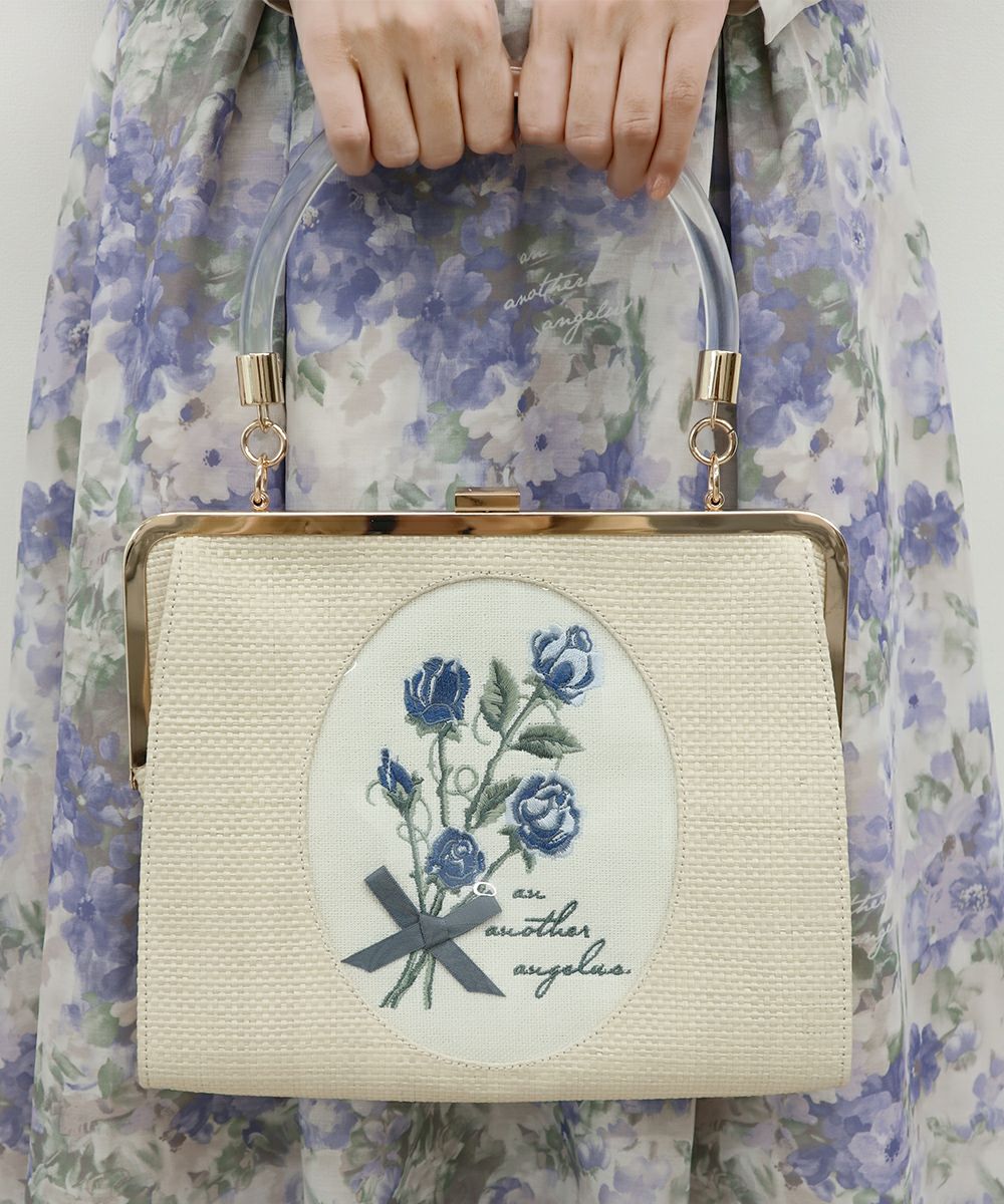 ローズ刺繍クリアハンドルバッグ/an another angelus [37BC05a003] | F