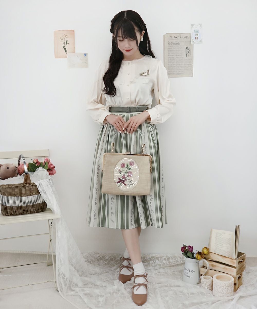 ローズ刺繍クリアハンドルバッグ/an another angelus [37BC05a003] | F