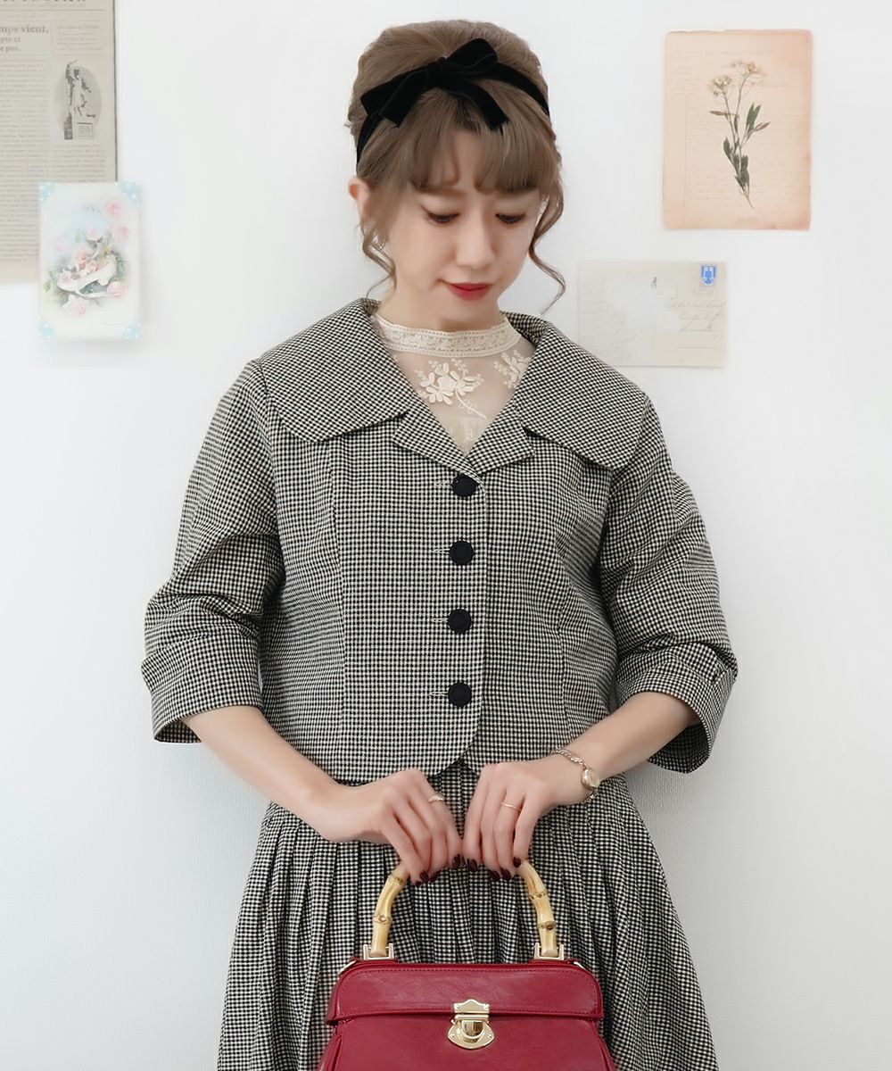 【未使用に近い】チェックセットアップ an another angelus S 50s風ジャケット×スカートセットアップ/an another angelus Limited
