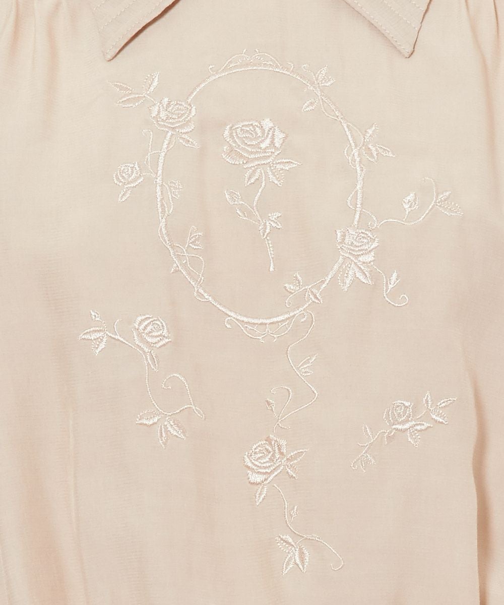 刺繍アップ (pink beige)