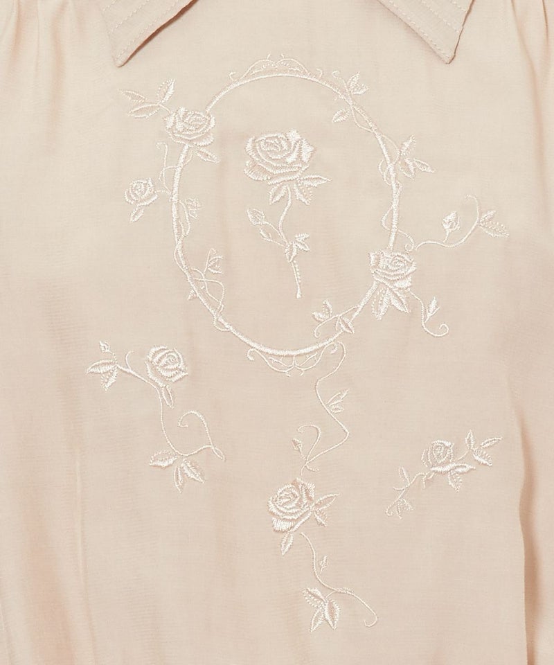 刺繍アップ (pink beige)