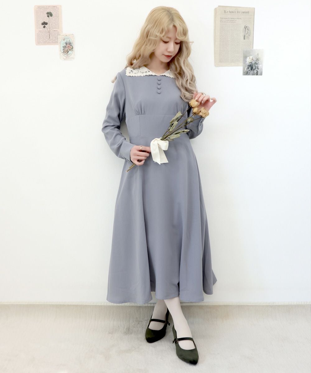□変形クレリックレース衿ワンピース/an another angelus [36BE02j015
