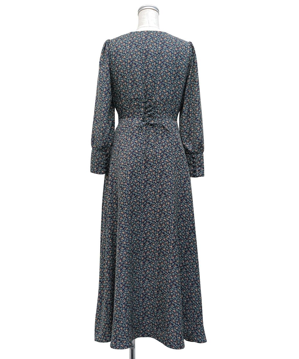 □コルセット切替小花柄ロングワンピース/an another angelus Limited