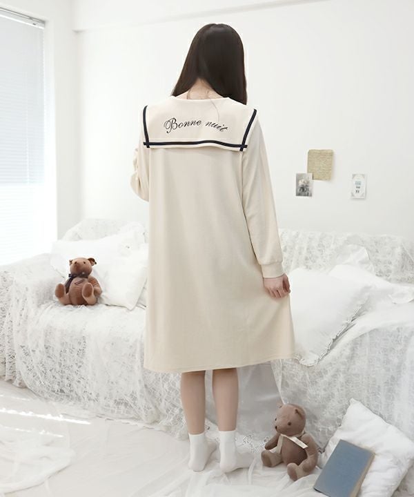 バックロゴ刺繍セーラーカラーワンピース/F i.n.t HOME [37HE06j003