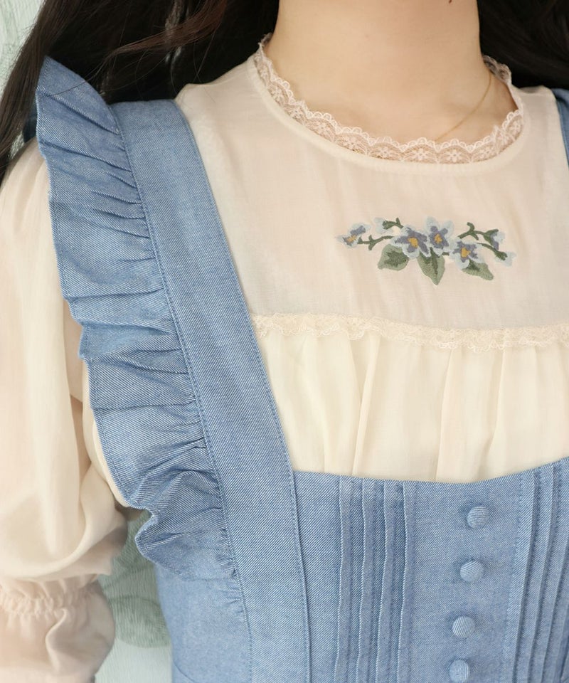 ivory × blue / 162cm