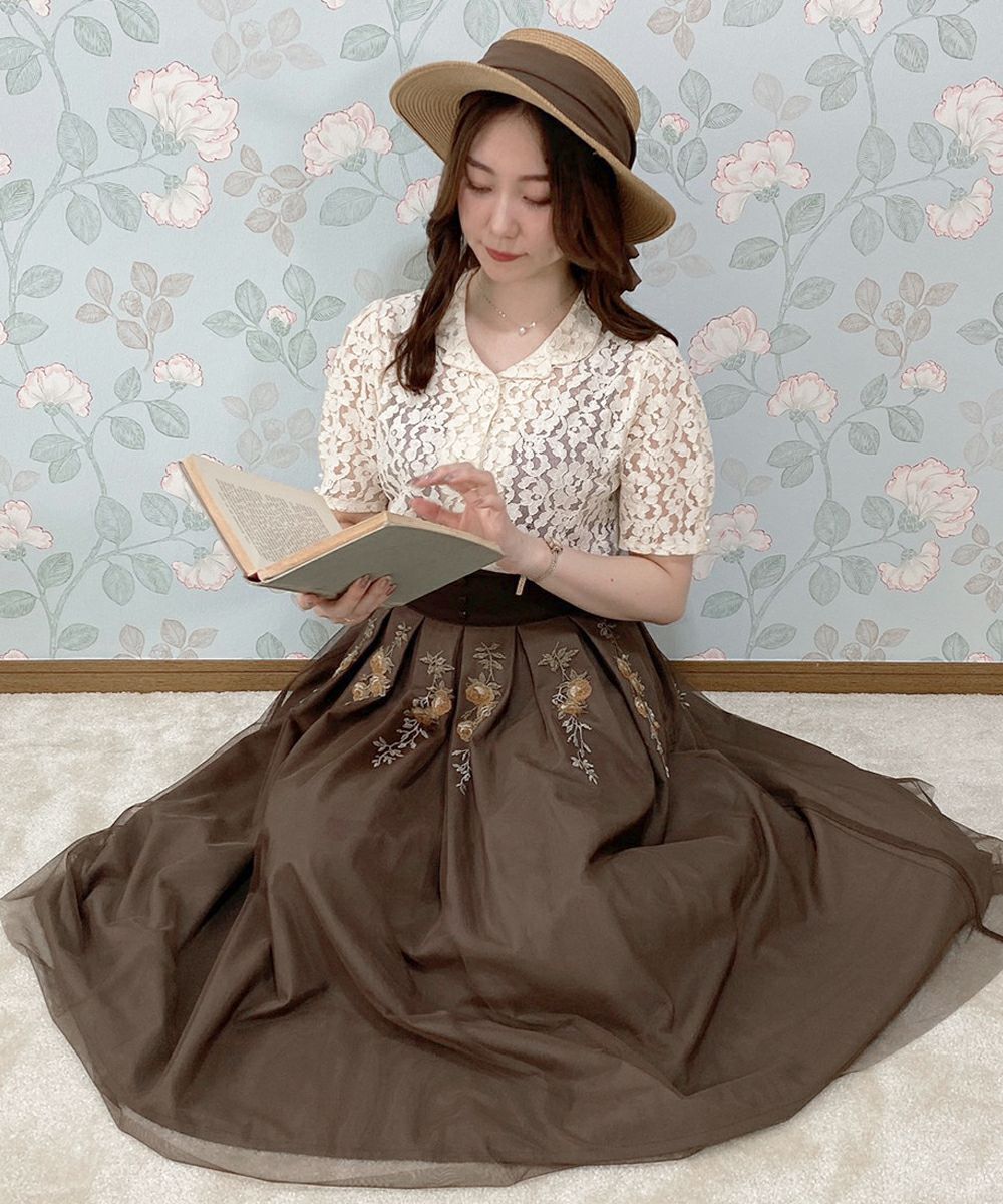 □総レース開衿ブラウス/an another angelus [37BF02h010] | F i.n.t