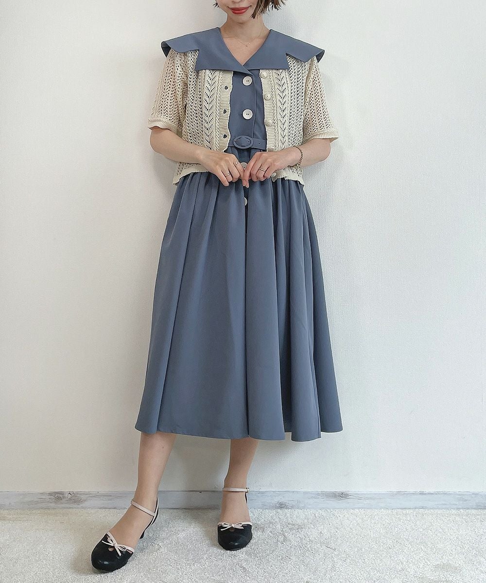 □ビッグ開衿ノースリーブワンピース/an another angelus Limited