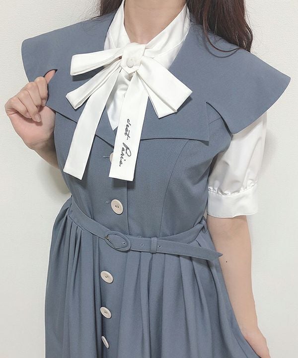 □ビッグ開衿ノースリーブワンピース/an another angelus Limited