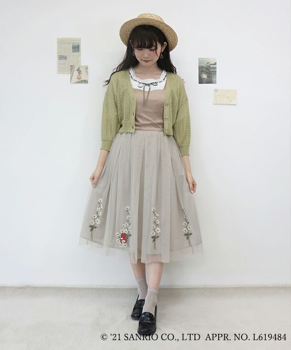 フラワー刺繍チュールワンピース/マイメロディ/F i.n.t [37AE02f011