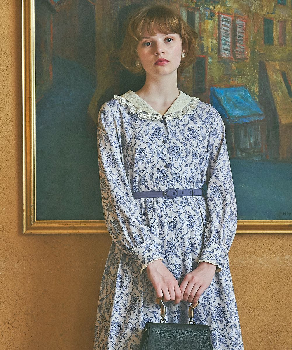 ウォールペーパーダマスク柄ワンピース/an another angelus