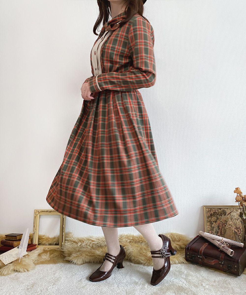 ヨーク切替ボウタイチェックワンピース/F i.n.t [40AE02j016] | F