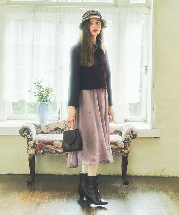 ローズ刺繍シフォンワンピース/an another angelus [40BE03j015] | F