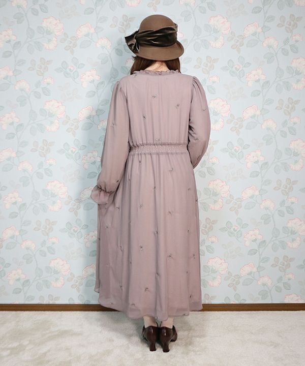 ローズ刺繍シフォンワンピース/an another angelus [40BE03j015] | F