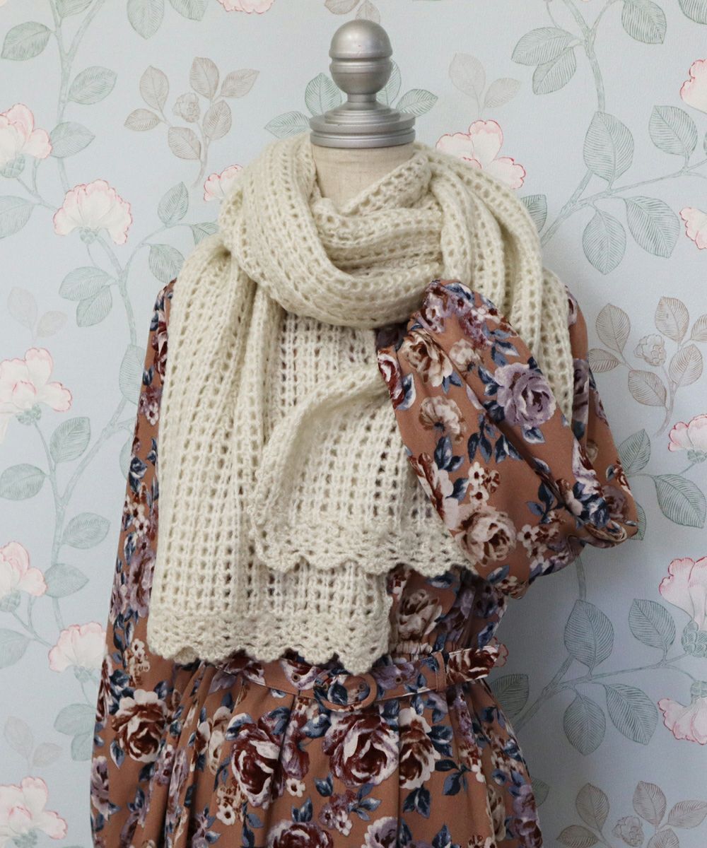 □かぎ針編み使いローゲージニットストール/F&A [40CB09a009] | F