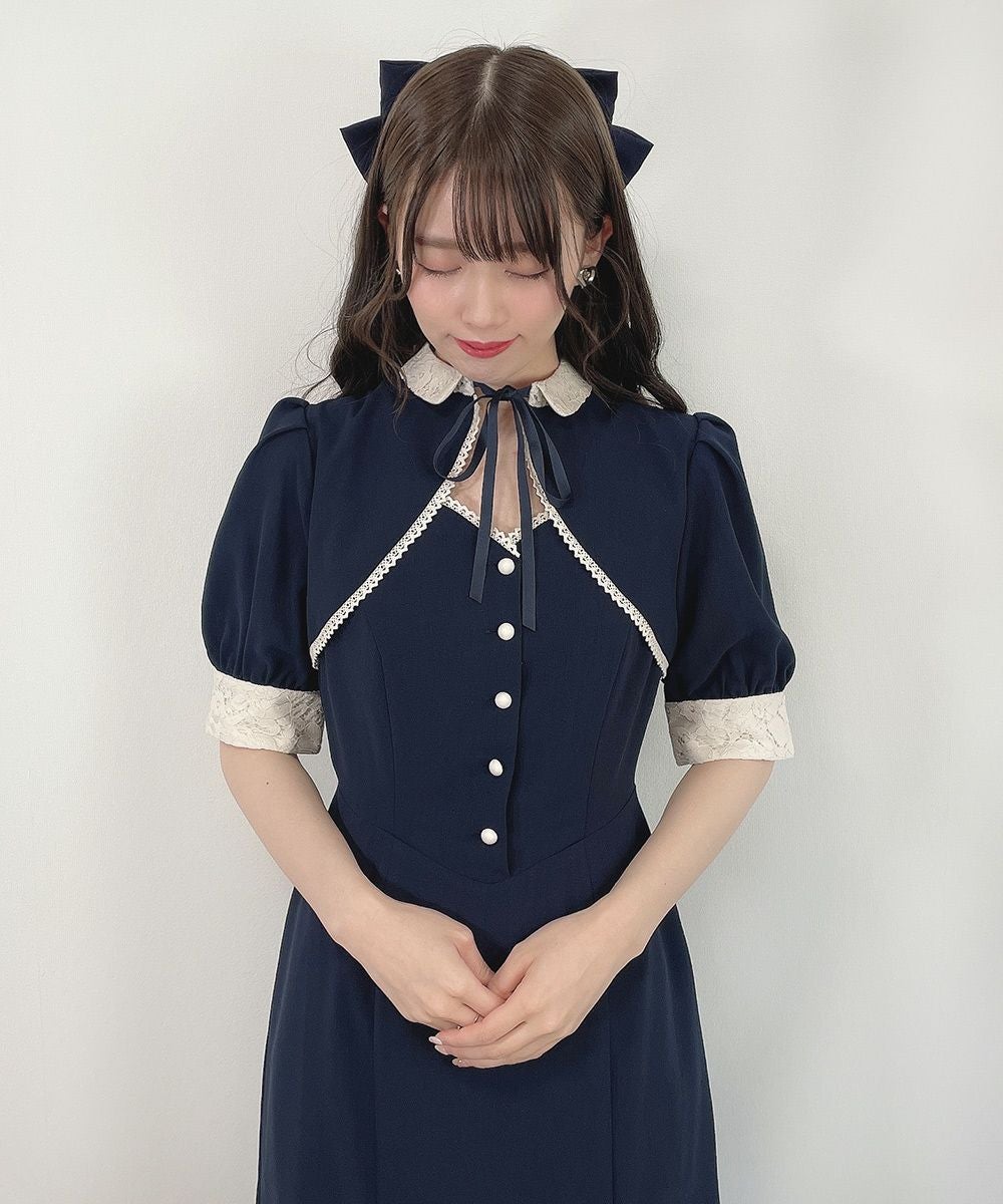 レース使いフロント開きマーメイドワンピース/an another angelus