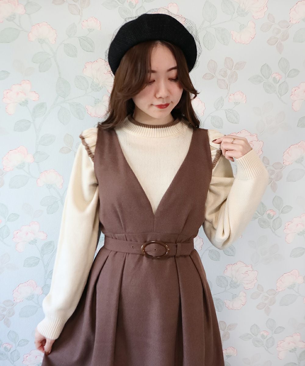 off white×brown / 153cm