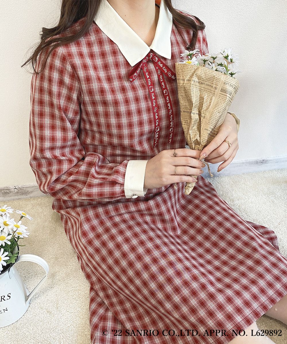 クレリックチェックワンピース/ハローキティ/F i.n.t [41AE02j008] | F