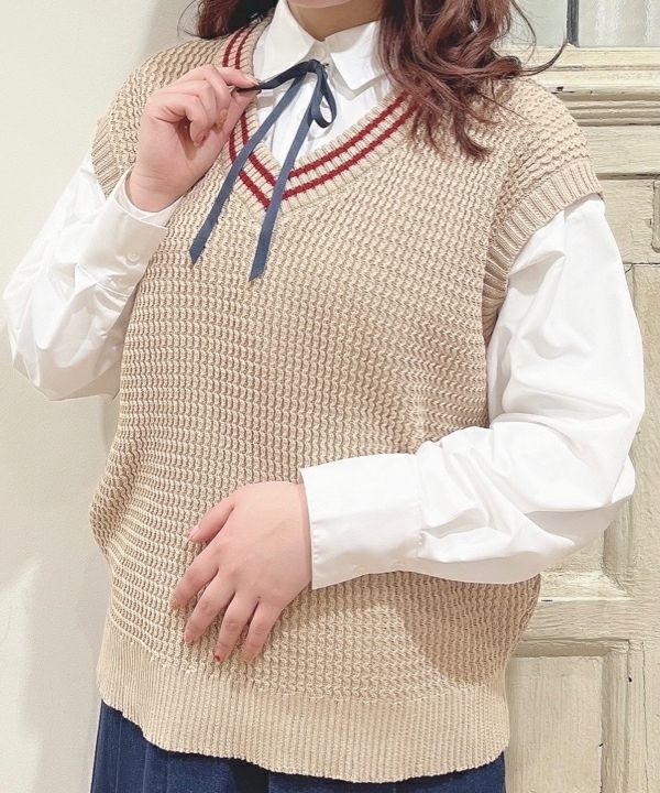 □ライン使いニットベスト/F i.n.t [41AJ02f003] | F i.n.t公式通販サイト