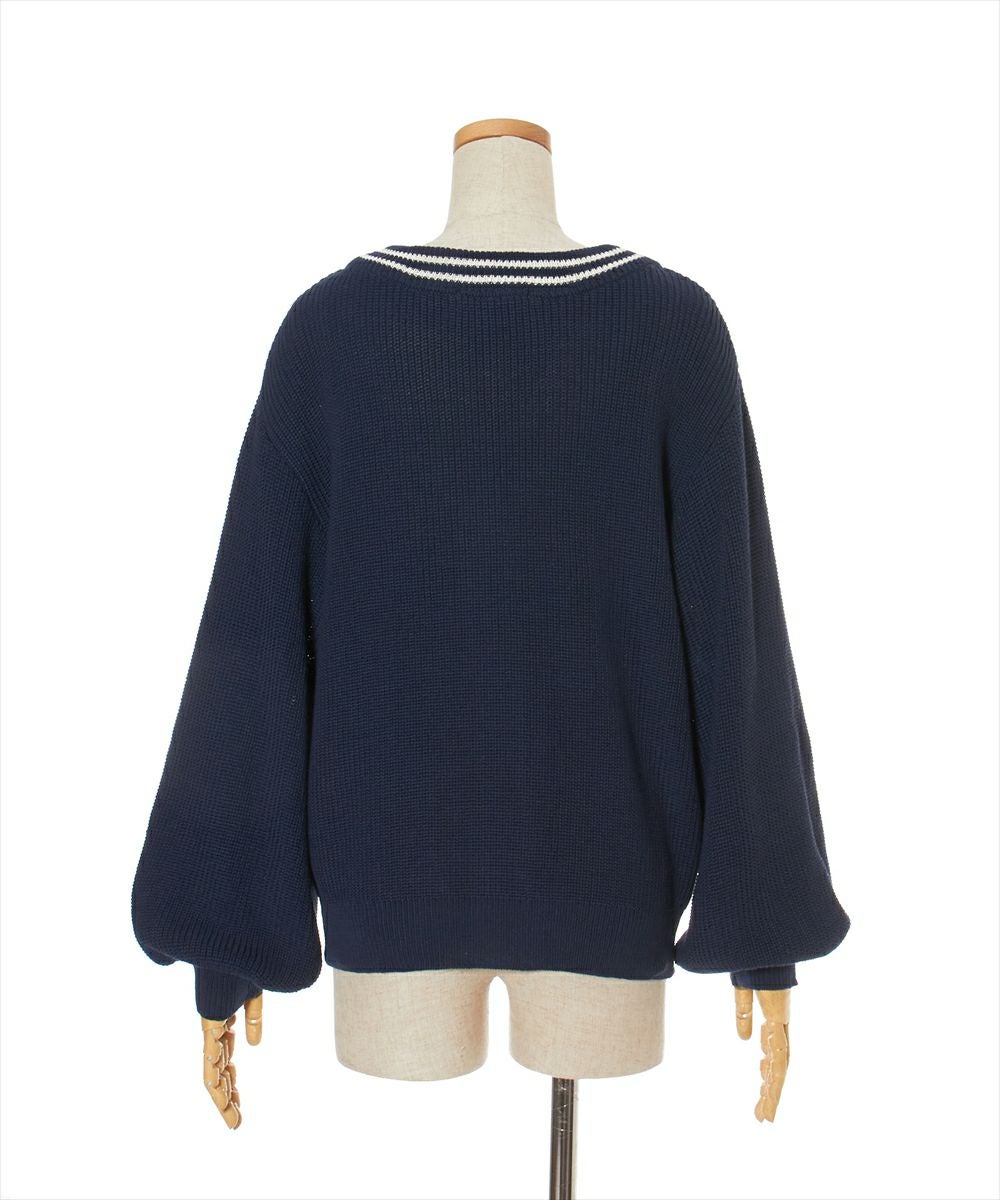 バック (navy×white)