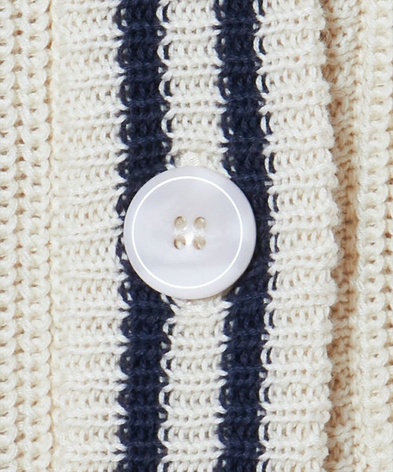 釦アップ (off white×navy)