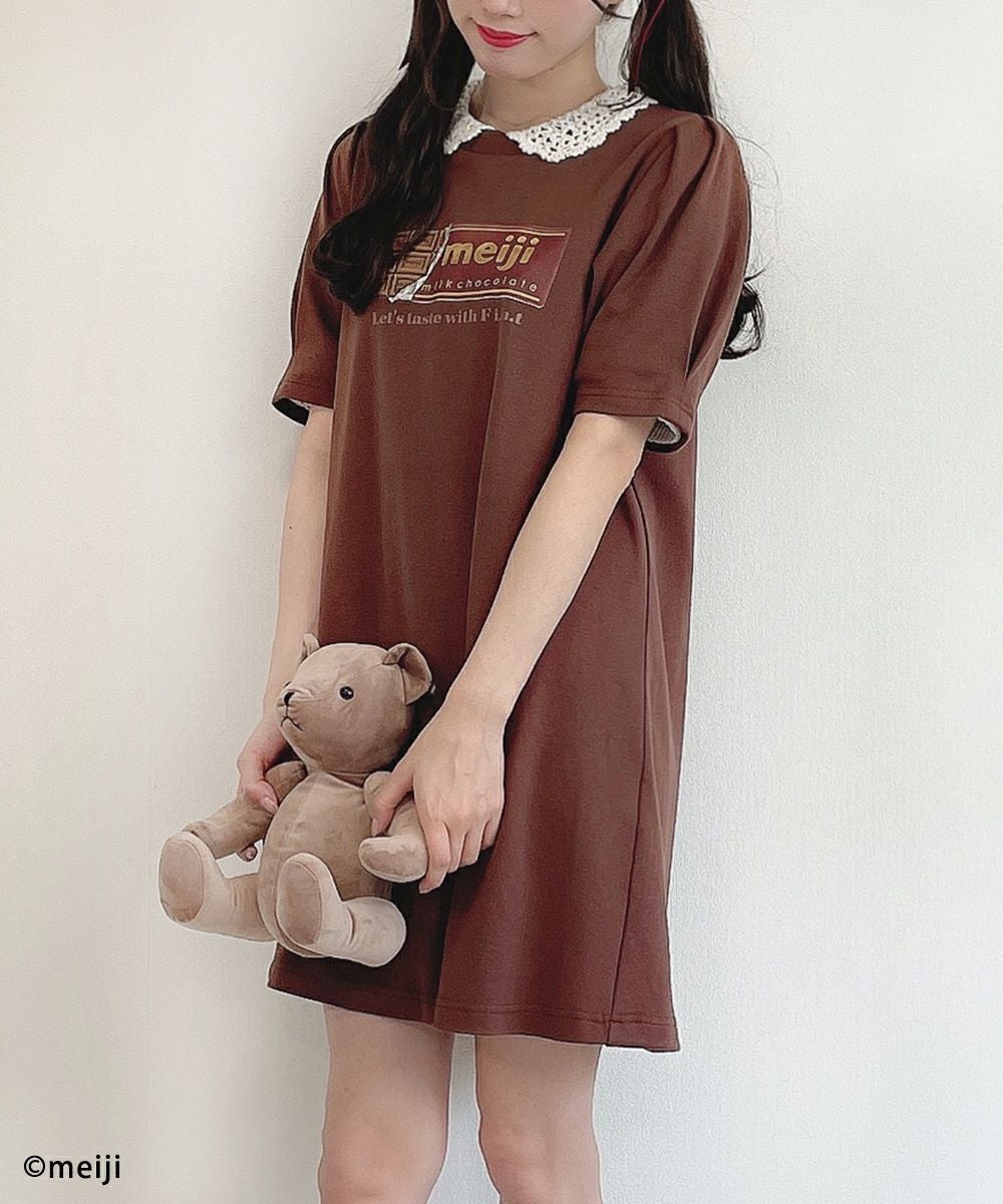 パフスリーブカットワンピース/明治ミルクチョコレート/F i.n.t