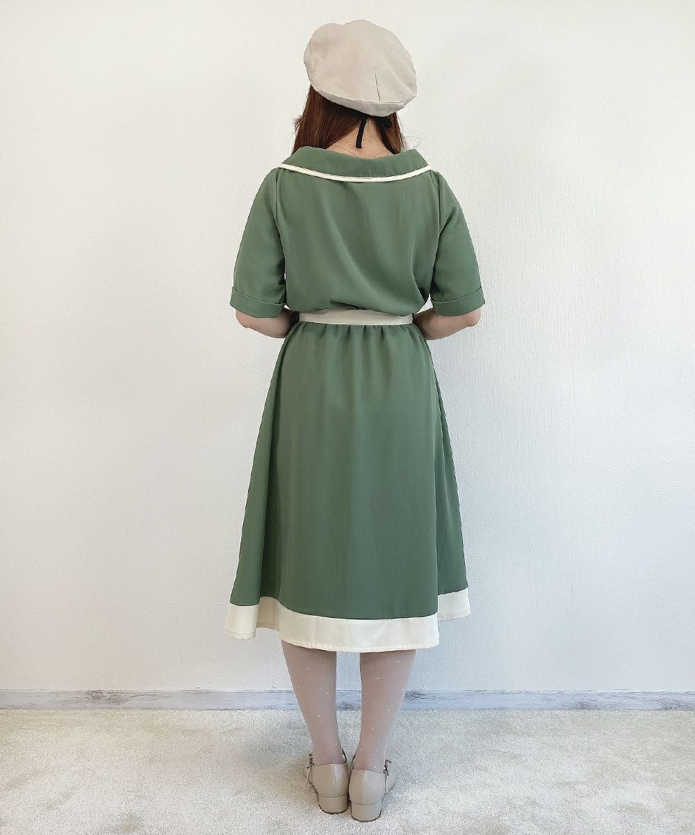 サイド衿バイカラーワンピース/F i.n.t [41AE02h011] | F i.n.t公式