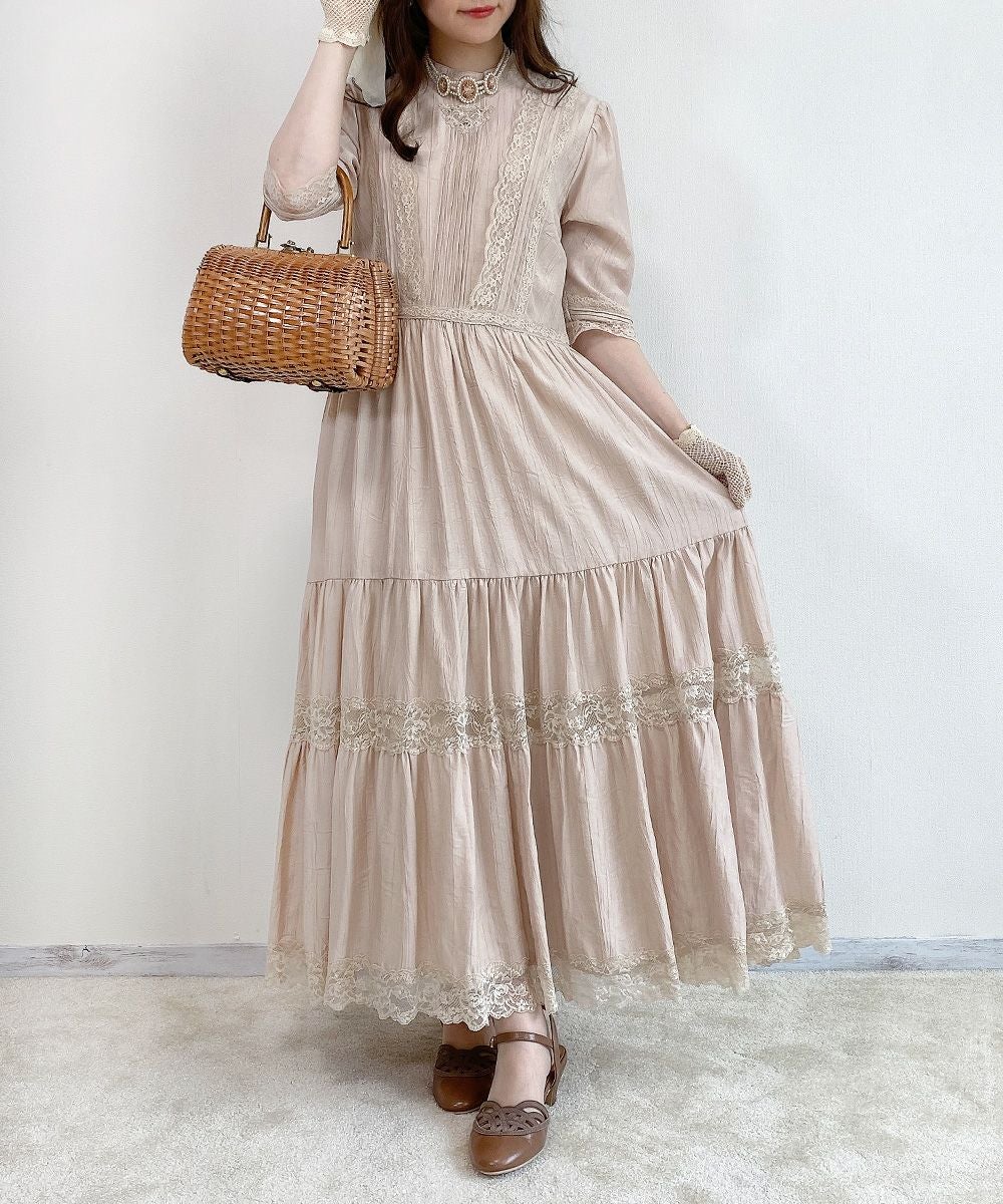 レース使いティアードロングワンピース/an another angelus Limited