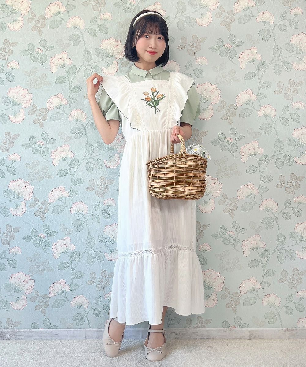 アートフラワー刺繍ショルダーフリルワンピース/F i.n.t [42AE03f023
