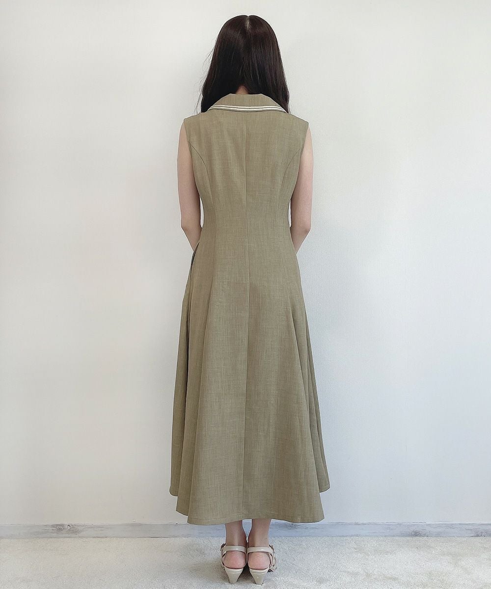 配色ステッチ開衿ノースリーブワンピース/an another angelus Limited