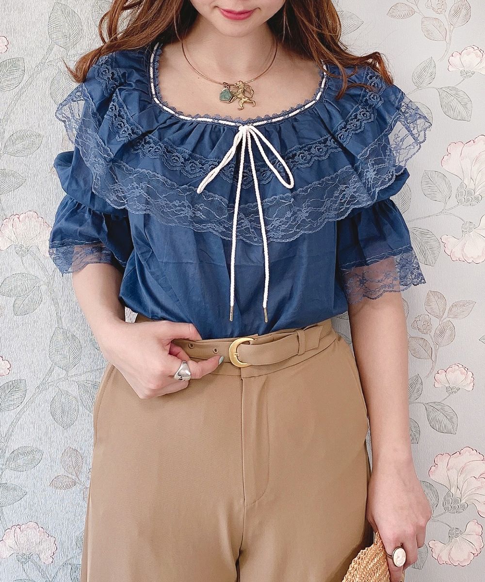foufou プルオーバーレースブラウス ≪通常販売≫pullover lace blouse