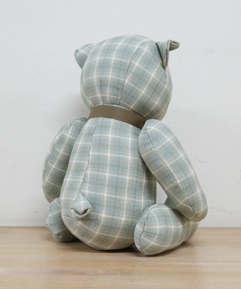 C：チェック柄パフスリーブショートジャケットGREEN×WH 640